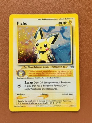 Pichu 12/111 Holo Rare Vintage - WOTC Neo Genesis - LP Pokémon TCG Card Pikachu - Image 1 of 2