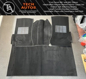 Juego de alfombras hechas a mano a pedido Hessian Back Ford Escort Mk1 y MK2 - Imagen 1 de 5