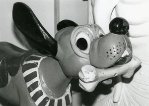 France Merry Go Round Fairground Ride Detail Pluto Dog Old Photo 1960 - Picture 1 of 3
