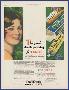 Vintage 1930 DR. WEST'S Toothbrush Dental Hygiene Ephemera Decor Print Ad 30's - Picture 1 of 1