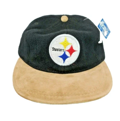 Pittsburg Steelers Negro Bordado Sombrero Gamuza Cuero Bill American Needle Cap Foto 1 de 4