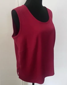 Carissimo Wm's Red Cami Tank Sleeveless Shell Layer Pullover Top Classic Office - Picture 1 of 4