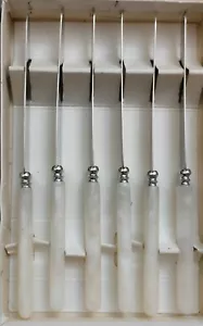Vintage boxed set of 6 Sheffield stainless steel Dessert/ Tea Knive cutlery - Picture 1 of 6