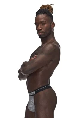 Men’s Male Power Micro ‘Sexagon’ V Thong in Gray - Small, NWT - Image 1 of 4