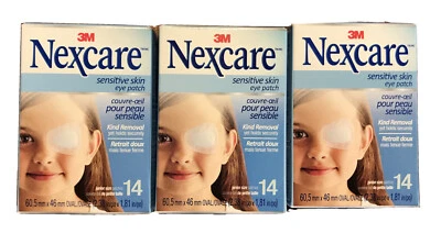 3 Packs 3M Nexcare Sensitive Skin Eye Patch Junior Size 14 each 42 Patches New - Image 1 of 4