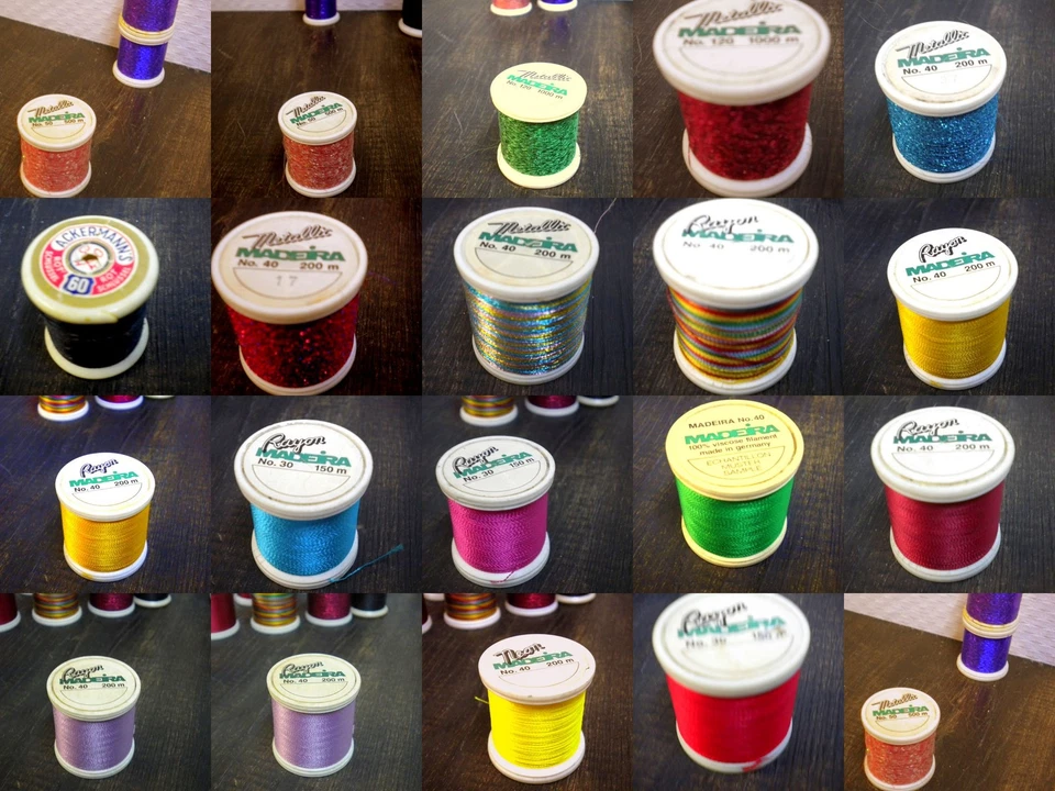 Embroidery, Roll, Coil, Metal, Rayon, Viscose, Auxiliary Yarn, Knit, Vintage - Image 1 of 1