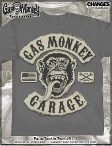 CAMISETA GAS MONKEY GARAGE IMITACIÓN TACKLE CERVEZAS SARGA RÁPIDA FUERTE DALLAS TEXAS - Imagen 1 de 3