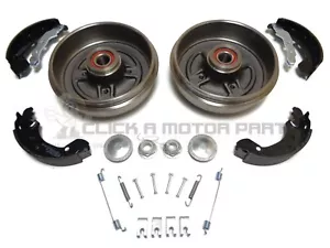 Rear 2 Brake Drums Shoes & Kit + 2 Fitted Wheel Bearings For Nissan Note 06-12 - Picture 1 of 1