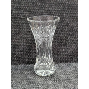 Vintage amerikanische Brillant Kristall Blumenvase Glas geschliffen Stern geplatzt ausgestellt 9,5" - Bild 1 von 8