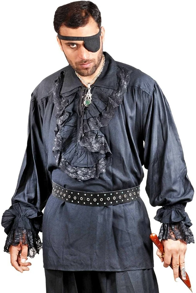 Рубашка пиратский костюм эпохи Возрождения средневековый мужской Хэллоуин Larp косплей рубашка 1003 - Изображение 1 из 2