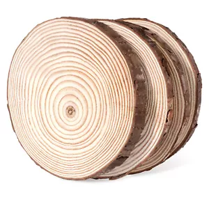 12tlg Baumscheiben 12-13cm Holzscheiben deko Rund DIY Basteln Hochzeit DE - Bild 1 von 6