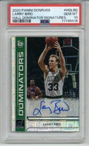 2020 PANINI DONRUSS HALL DOMINATOR SIGNATURES #HDLBD LARRY BIRD /49 PSA 10 POP 3 - Picture 1 of 2