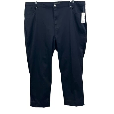 Catherines Womens Pants Sateen Stretch Straight Leg 5 Pocket Zip Black Sz 26W - Image 1 of 4