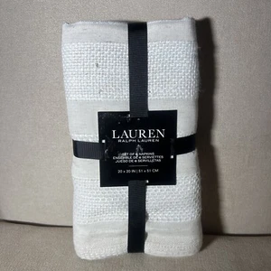 Set 6 tovaglioli Lauren RALPH LAUREN 20x20" crema testurizzata naturale neutro nuovi con etichette - Foto 1 di 8