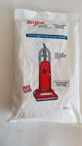 10 Dirt Devil Upright Vacuum Cleaner Bags Fits All Royal Plastic Models NEW - Picture 1 of 7