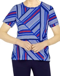 Top estampado de retazos a rayas Alfred Dunner AMERICAN DREAM talla 2X nuevo con etiquetas - Imagen 1 de 8