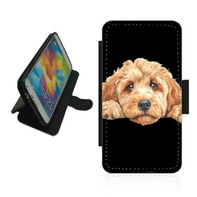 Goldendoodle Phone Case flip Wallet For iPhone Samsung flip Cover dog GOLDO1 - Image 1 of 3