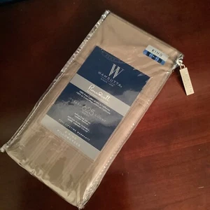 Wamsutta King Pillowcases 625 Thread Count 100% Pimacott Jacquard Stripe TAUPE - Picture 1 of 4