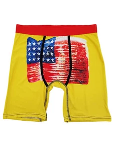 Mens Yellow Patriotic US Flag Bacon Boxer Briefs Underwear - Picture 1 of 1