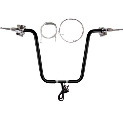 1 1/4" Black 18" Wild 1 Handlebar CKit 2014-2016 Harley-Davidson Road King w/ABS Foto 1 de 4