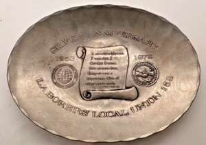 VTG Laborer’s Local Union 158 Silver Anniversary Commemorative Pewter Tray 1978 - Picture 1 of 4