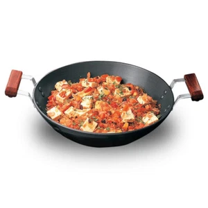 Futura Hard Anodised 2.5 Ltr 26cm Deep Fry Pan Wok/Kadai/Frying Pan Flat Bottom - Picture 1 of 8