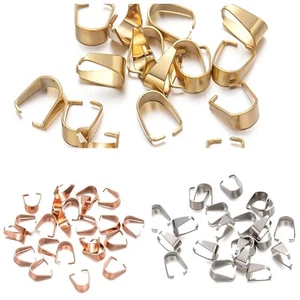 Stainless Steel Necklace Loops 7x3 Silver/Gold/Rose Pendant Loop Pendant Loop - Picture 1 of 25