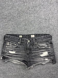 Adriano Goldschmied Bonnie Jean Shorts Women's 28 Black Denim Relaxed Distress - Picture 1 of 12