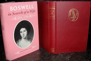 JAMES BOSWELL in Search of a WIFE 1766-1769 Journals Margaret Montgomerie HB DJ - Imagen 1 de 1