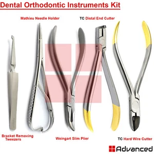 Kit de instrumentos de ortodoncia dental cortador distal cortador de alambre duro alicates de barriga - Imagen 1 de 6