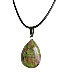 RUBIS FUSCHITE PIERRE NATURELLE PENDENTIF COLLIER - Picture 1 of 4