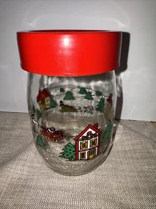 Biscottiera/Caramelle Barattolo Vetro Carlton Vintage Retrò Natale con Coperchio 1L - Foto 1 di 7