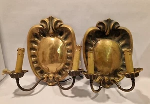 C23-AG 3x ANTIKE MESSING WANDLAMPEN LAMPEN WANDLEUCHTEN KERZENHALTER DESIGN - Bild 1 von 5