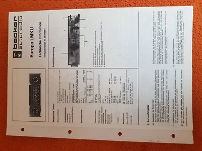 Technische Information Becker Europa LMKU - Bild 1 von 3