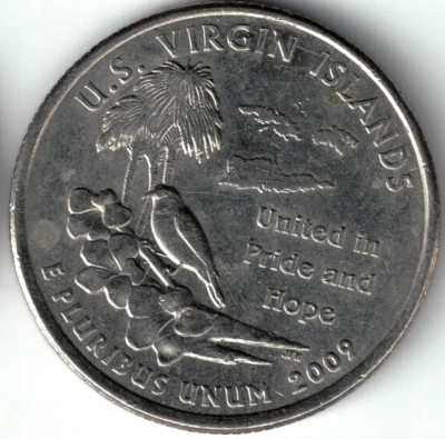 USA - 2009P - Washington ¼ $ - Virgin Islands - Rare - #18391 - Image 1 of 2