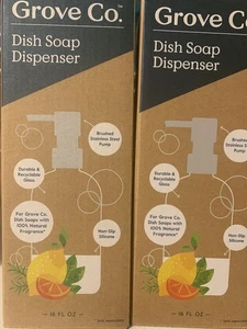 Grove Co. Paquete dispensador de jabón para platos/lote 16 OZ funda de silicona blanca - Imagen 1 de 8