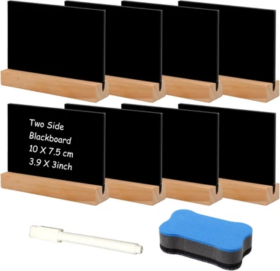 8pcs Mini Kreidetafel Klein Kleine Tafeln Zum Beschriften,Küchennotizen mit Schr - Bild 1 von 4