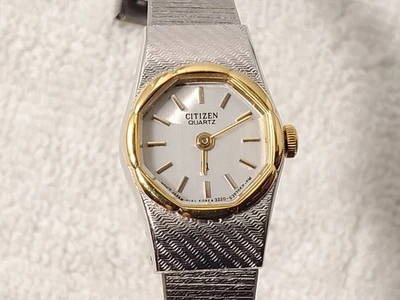 Vintage Citizen Feminino Banhado a Ouro Aço Inoxidável Prata Uma Joia Relógio de Quartzo - Imagem 1 de 4
