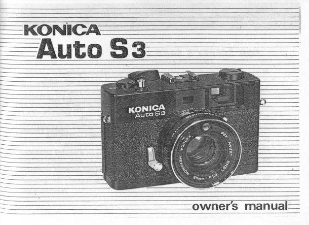 柯尼卡汽车 S3 相机使用说明书重印 — 第 1/1 张图片