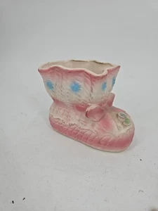 Vintage RELPO 1846 baby shoe planter, Pink - Picture 1 of 15