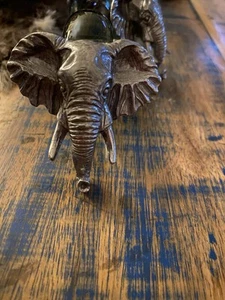 MAKOULPA Pewter And Ngwenya Glass African Elephant Napkin Ring - 2 Rings - Picture 1 of 3