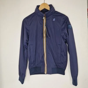K-WAY Unisex Rain Bomber Jacket XS Navy Blue Hooded Alpine F1 Team Issue BWT Zip - Picture 1 of 6