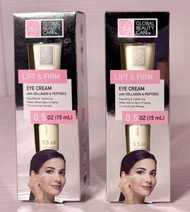 2x Global Beauty Care Lift & Firm Eye Cream With Collagen & Peptides 0.5oz/15ml - Picture 1 of 4