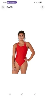 Traje de baño Speedo para mujer de una pieza Prolt sólido adulto Eco Team rojo talla 22 Foto 1 de 4