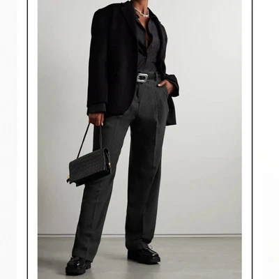 The Frankie Shop Charcoal Gray Layton Boiled Wool Wide Leg Pants sz M - Image 1 of 4