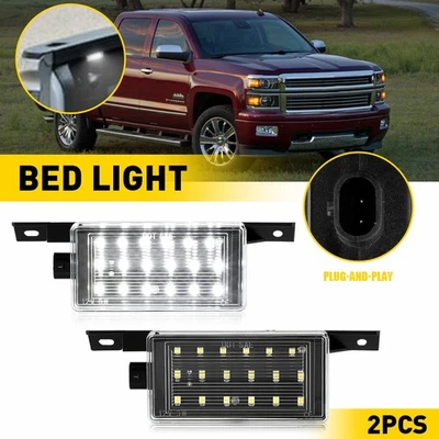 2x LED Truck Bed Light White Cargo Lamp For 2015-2019 GMC Sierra 2500HD 3500HD J - Image 1 of 4