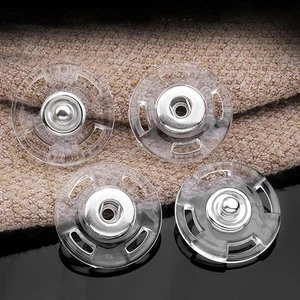 10 pcs Plastic Transparent Snap Button Round Invisible Snap Button Tailor - Picture 1 of 16