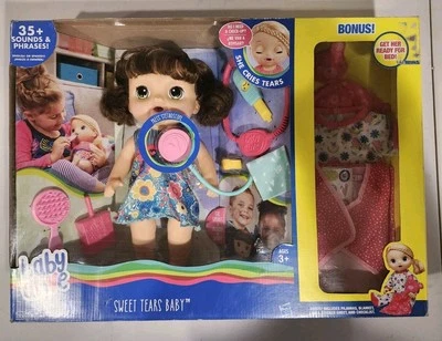 Baby Alive Sweet Tears, Brunette Baby Doll, Exclusive Value Pack #C2448 - CIB - Image 1 of 4