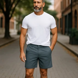 Pantalones Cortos Graduales Para Hombre Frente Plano Ligeros Secado Rápido Bolsillos Vestido Flexible 7"" 3XL - Imagen 1 de 7