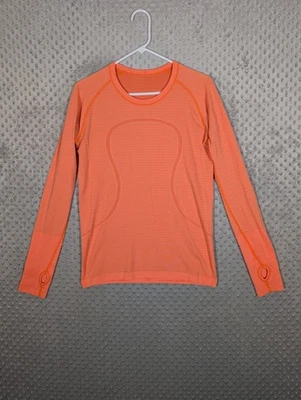 Lululemon Swiftly Tech Long Sleeve Shirt Women's 10 Orange Gym Athleisure  - Image 1 of 4